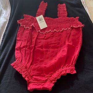 Old Navy Red Ruffled Kids Bodysuit